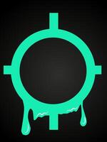 Green circle with dripping liquid vector