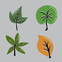 four different types of leaves on a gray background vector