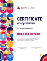 Abstract geometric appreciation certificate layout vector