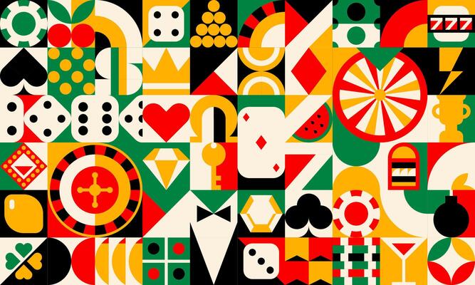 Casino poker gambling game geometric pattern