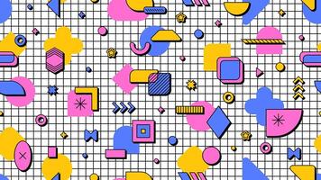 Abstract 80s 90 geometric Memphis seamless pattern vector
