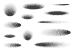 Shadows oval and circles with grain noise stipple vector