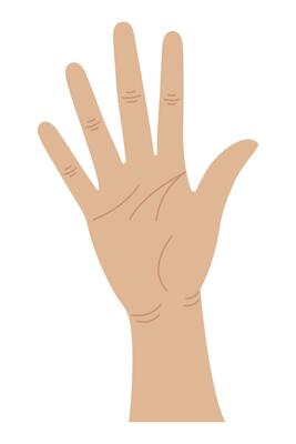 Hand gestures. Counting fingers. Five fingers. illustration