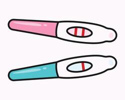 Illustration of positive, negative pregnancy tests isolated on white background. illustration vector