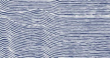 Hand drawn brush lines abstract minimal water current flowing pattern, Japanese and ethnic wood carving, block print texture background in white and blue, simple graphic for textile, carpet vector