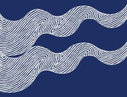Hand drawn brush lines abstract waves with silhouette space pattern, Japanese folk, ethnic wood carving texture background, simple graphic for carpet, textile vector
