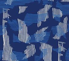 Hand drawn cross over incomplete distorted brush lines pattern in white and blue, Japanese and ethnic wood carving criss-cross texture background, simple graphic for textile, carpet, decoration vector