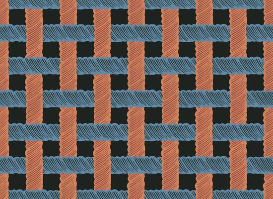 Close up rope and thread simple weaving abstract pattern, Japanese folk, ethnic hand drawn brush lines, wood carving, basketry texture background, minimal graphic for textile, carpet, decoration