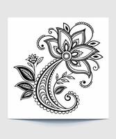 Decorative Black and White Floral Motif for Printing and Design vector