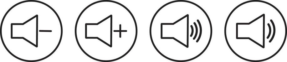 set of Speaker volume icon set . Mute and unmute volume sound. No speaker icon illustration, vector