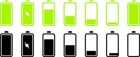 Basiset of smart phone Battery level icon set. Contains such icons as charger, battery charge level indicators background symbol,c RGB vector