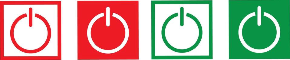 Green and red interface switch button concept, On and Off toggle switch buttons. Switch toggle button. On and off power button. Black switch button, switch buttons set symbol, vector