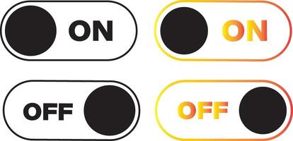 switch buttons and check mark icon. Setting toggle icons design. Black switch button, switch buttons set symbol, vector