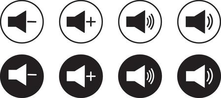 set of speaker volume icons. Mute and unmute volume sound. No speaker icon illustration, vector