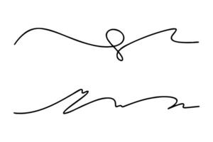 Curved lines representing dynamic movement in abstract artwork created with black ink on white background vector