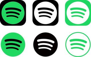 Vibrant Green Spotify Logo with Distinctive Sound Waves, Symbolizing Music Streaming and Audio Entertainment vector