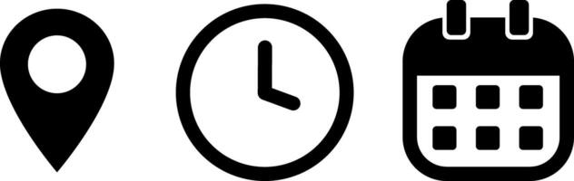 Essential Set of Location, Time, and Calendar vector