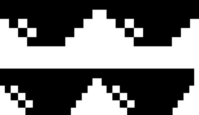 Pixelated Black Sunglasses Icons, Meme-Inspired Deal With It' Glasses for Internet Culture