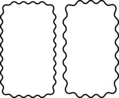 Set of Five Unique Rectangle Frames with Wavy Edges vector
