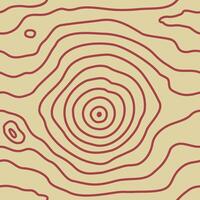 The circular texture of the wood pattern, cut along the knots. Line wood ring was cut square with a seamless drawing of grain wood. Tree fiber. Brown beige and red color background vector