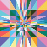 Geometric colorful palette background. The colored planes of the membrane going into perspective. Multicolor texture vector