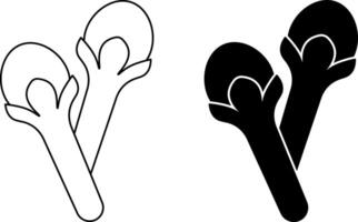 outline silhouette Cloves icon set vector