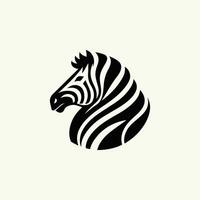 zebra head is shown in a simple black and white design vector