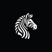 zebra head on a black background vector
