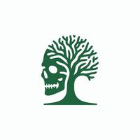 a skull with a tree in the background vector