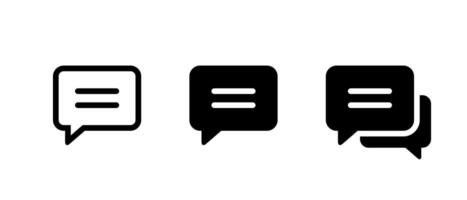 Speech bubble, message icon set. Chat, comment, SMS sign symbol vector