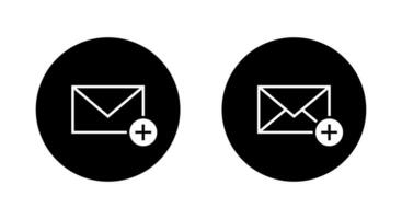 Add envelope message outline icon on black circle. Create email, mail sign symbol vector