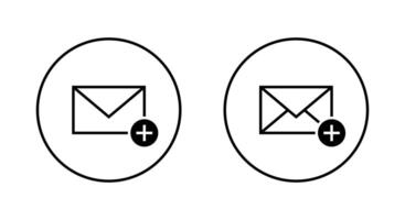 Add envelope message outline icon on circle line. Create email, mail sign symbol vector