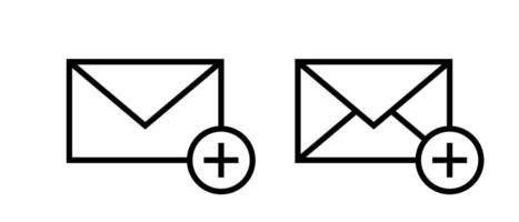 Add envelope message outline icon in generic style. Create email sign symbol vector