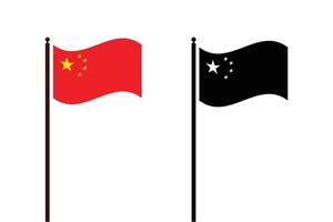 Chinese flag flying on white background vector