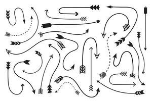 Collection of varied arrow designs pointing in different directions vector