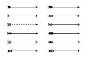 A set of twelve distinct arrow designs vector