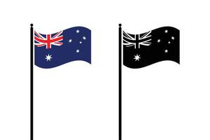 Australian flag flying on white background vector