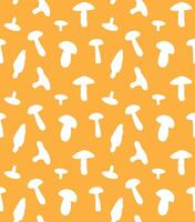 Seamless pattern of drawn doodle sketch mushrooms isolated vector