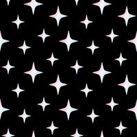 Seamless pattern of holographic stars isolated on black background vector