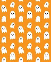 Seamless pattern of hand drawn doodle sketch ghosts isolated on white background vector