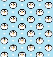Seamless pattern of hand drawn flat penguin isolated on background vector