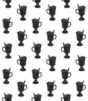 Seamless pattern of hand drawn doodle sketch mulled wine glass isolated on white background vector