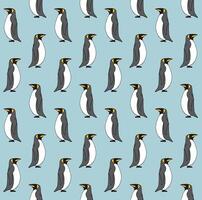 Seamless patterns of hand drawn doodle sketch penguin isolated on background vector