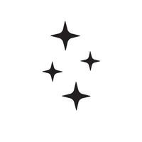 Flat black set of stars isolated on background vector