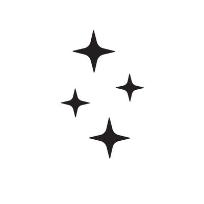 Flat black set of stars isolated on background