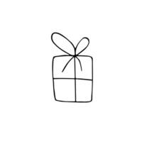 Hand drawn doodle sketch present isolated on white background vector
