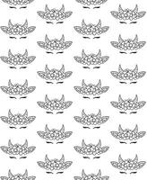 Seamless pattern of hand drawn doodle sketch cow face head isolated on white background vector