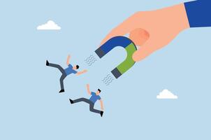 Human resources find applicants, and marketing is used to attract new consumers vector