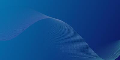 glowing wave lines on dark blue. Dynamic wave pattern. Modern flowing wavy lines. Futuristic technology concept. Suit for banner, poster, cover, brochure, flyer, website vector