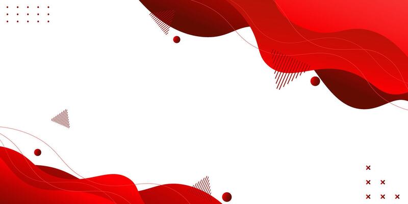 Banner web template red fluid or liquid shape with geometric elements on white background. illustration
